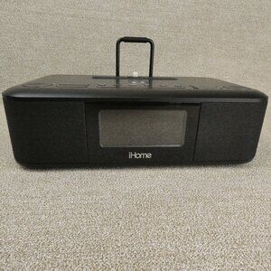 iHome iDL95 Radio Digital Alarm Clock iPhone Black Lightning Dock Aux in J